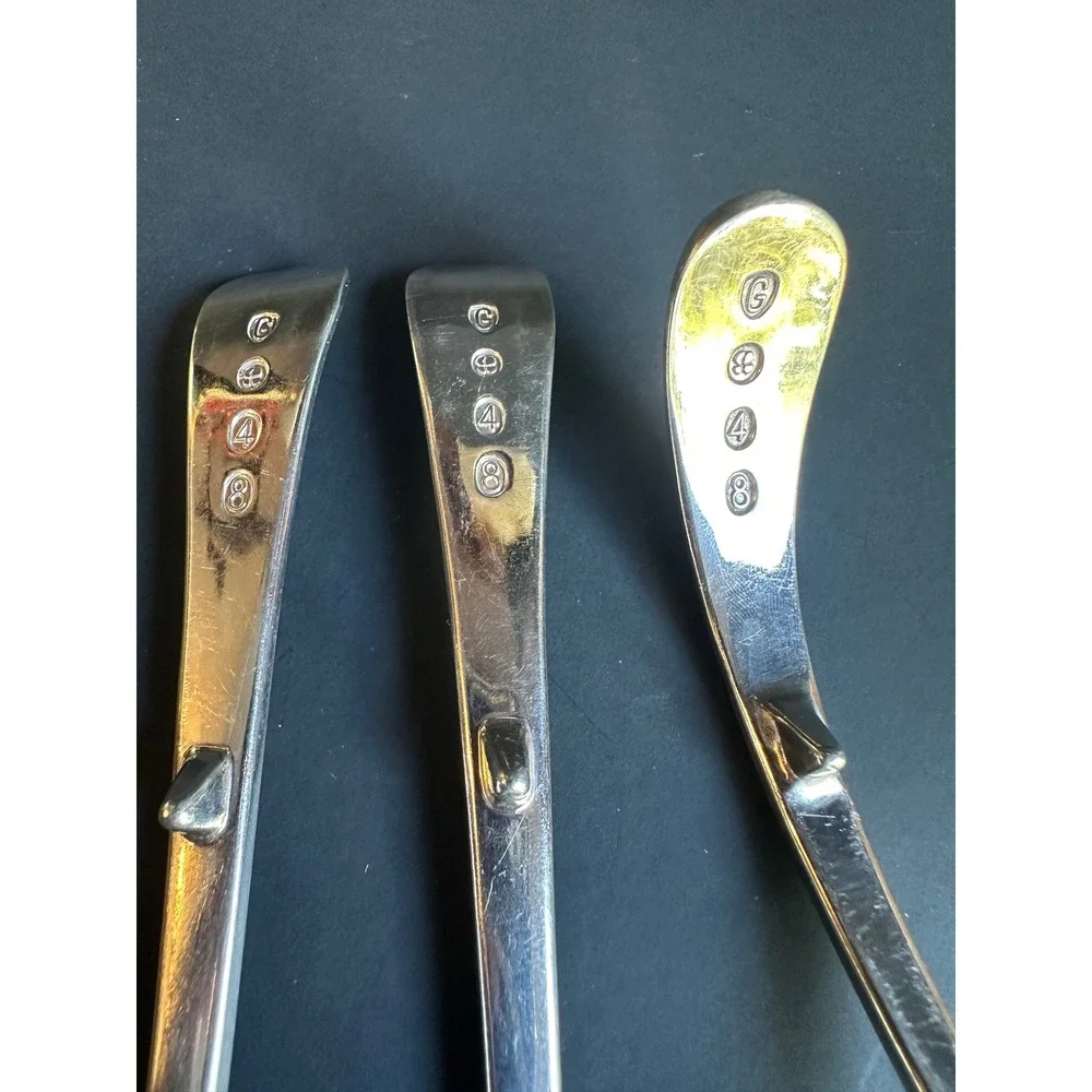 Vintage Silverplate Serving Set 3pc Pierced Spoons Ladle Old English Farmhouse